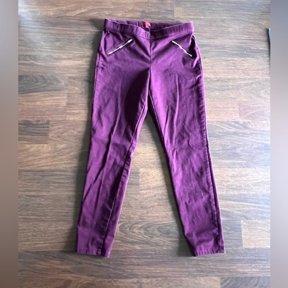 Jennifer Lopez Pants 10 Plum Purple Skinny Stretch Dress Work Trousers